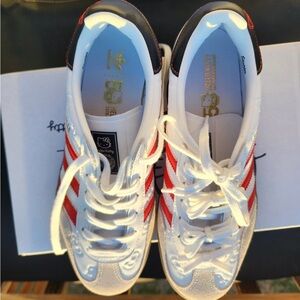 Adidas White and Red Hello Kitty Sneakers